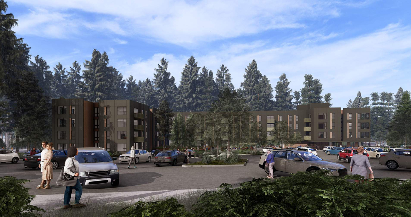 Architect's rendering of the planned Forest Edge development at Saint Andrew's Lutheran Church in Bellevue.