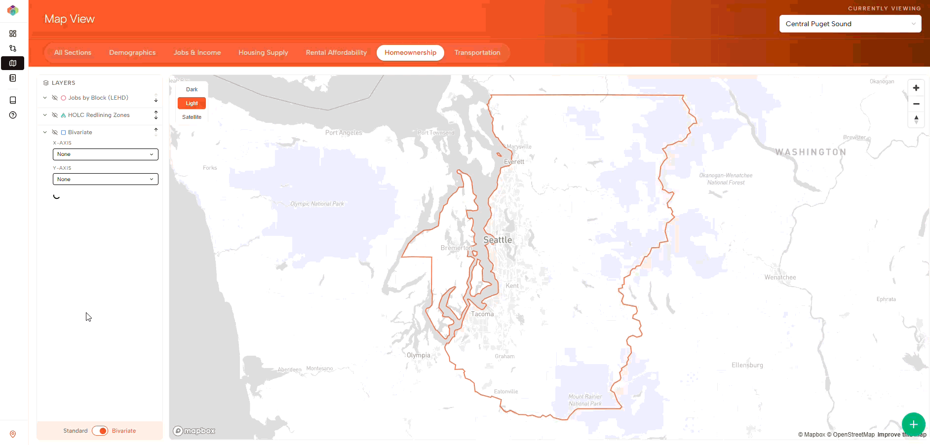 PSRC Scenario Builder interface